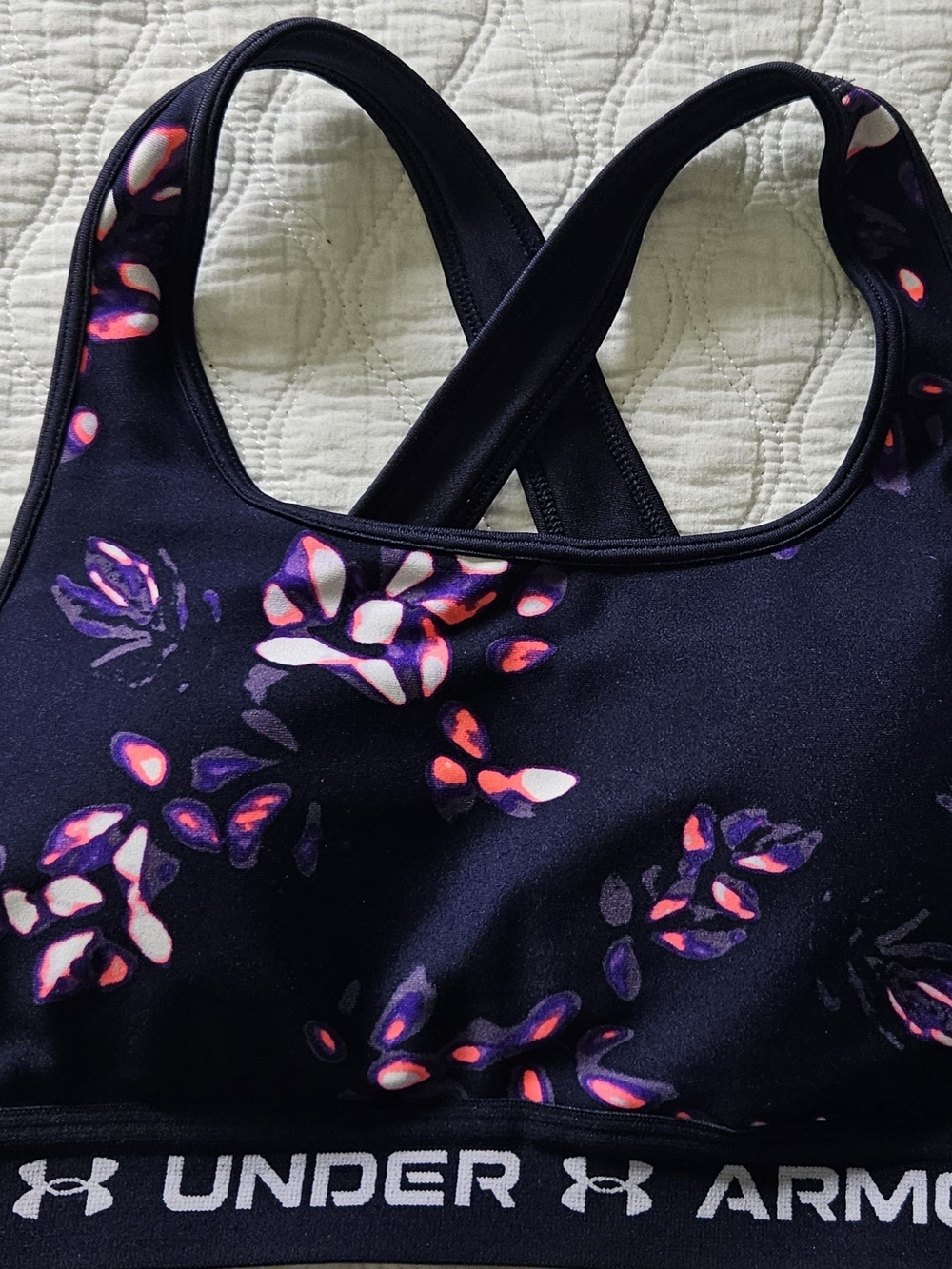 Under Armour Navy Floral Racerback Sports Bra